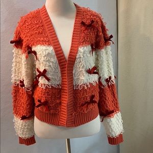 Red/White Bow Cardigan